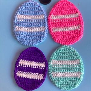 Hand crochet egg coasters